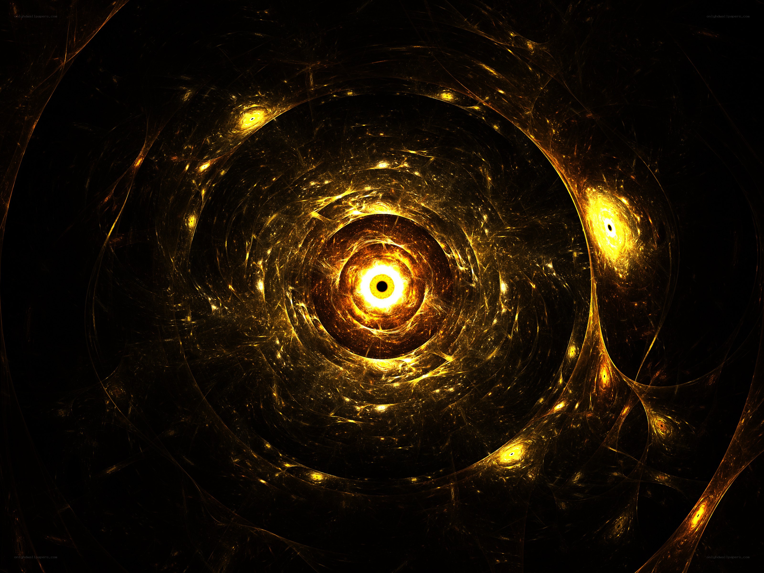 Golden fractal vortex tunnel