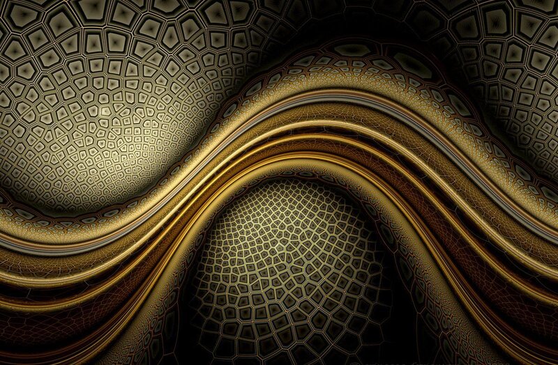 golden fractal wave pattern