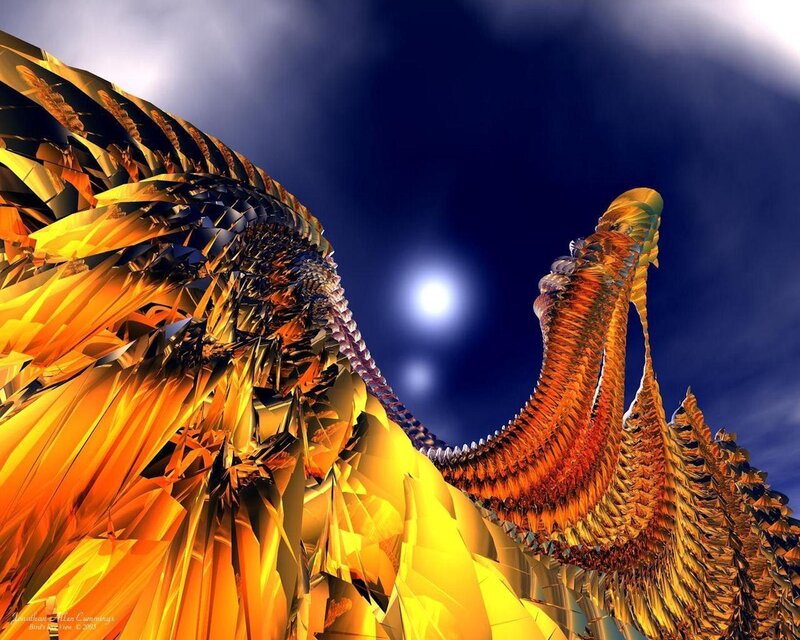 Golden Fractal Wings — Gold