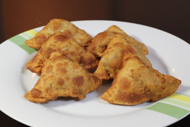 Golden Fried Samosas — White