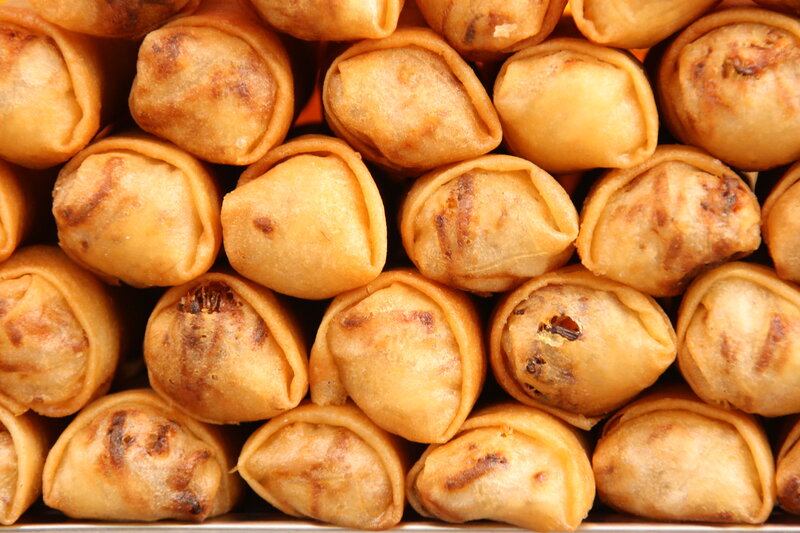 Golden fried spring rolls
