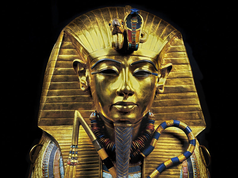 Golden Funerary Mask — Gold, Dramatic