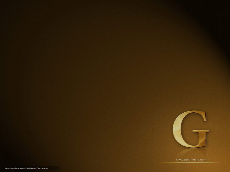 Golden G logo on brown background