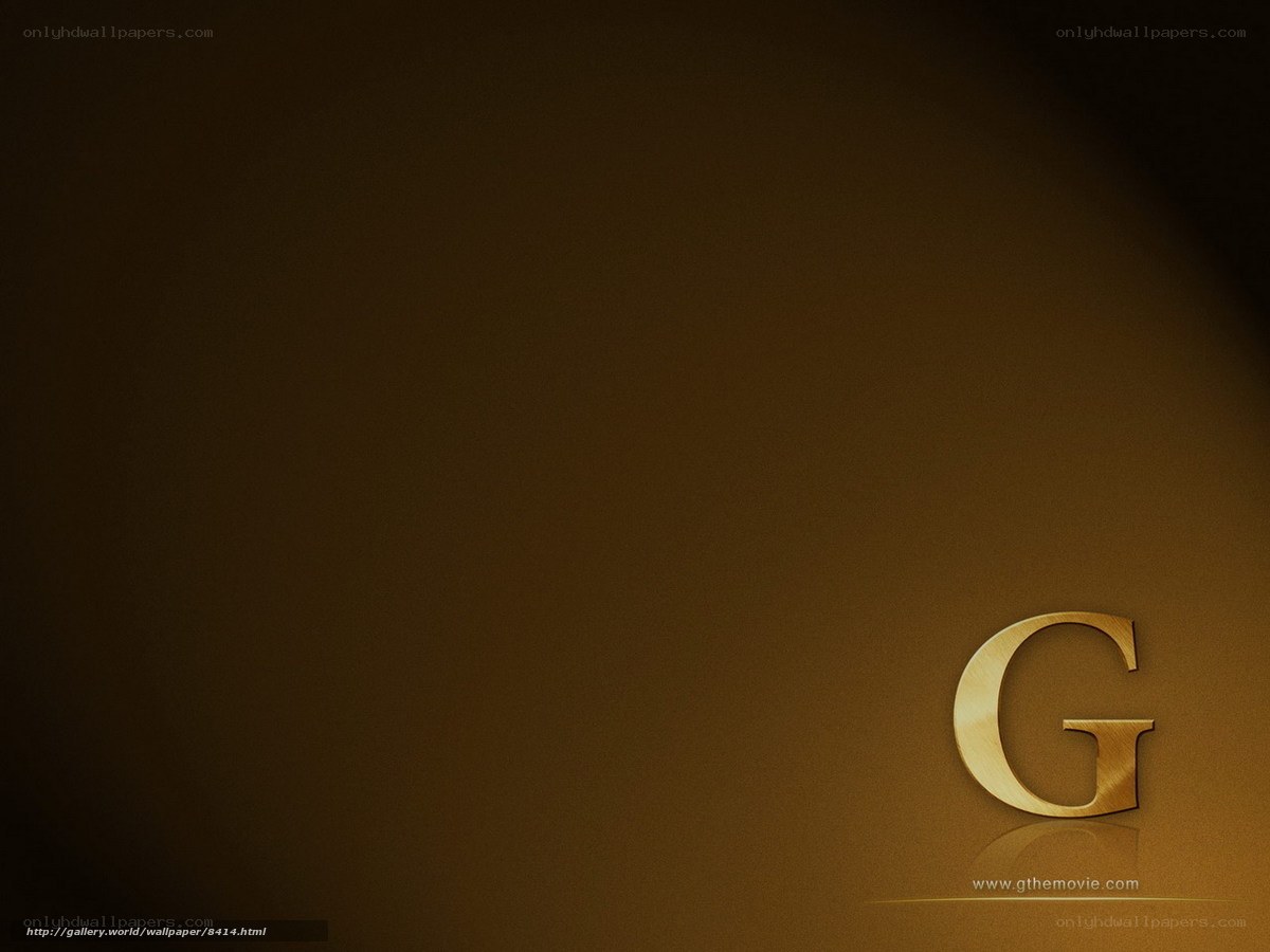 Golden G logo on brown background
