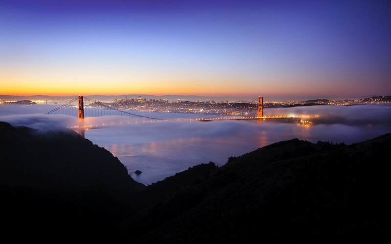 Golden Gate Bridge at dawn
