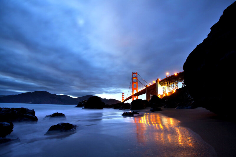 Golden Gate Bridge at Dusk — Blue, Dramatic
