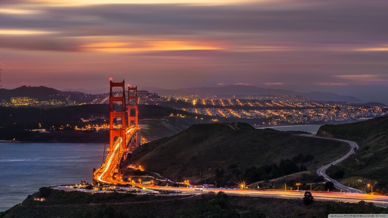 Golden Gate Bridge at Dusk — Orange, Dramatic, Sunset