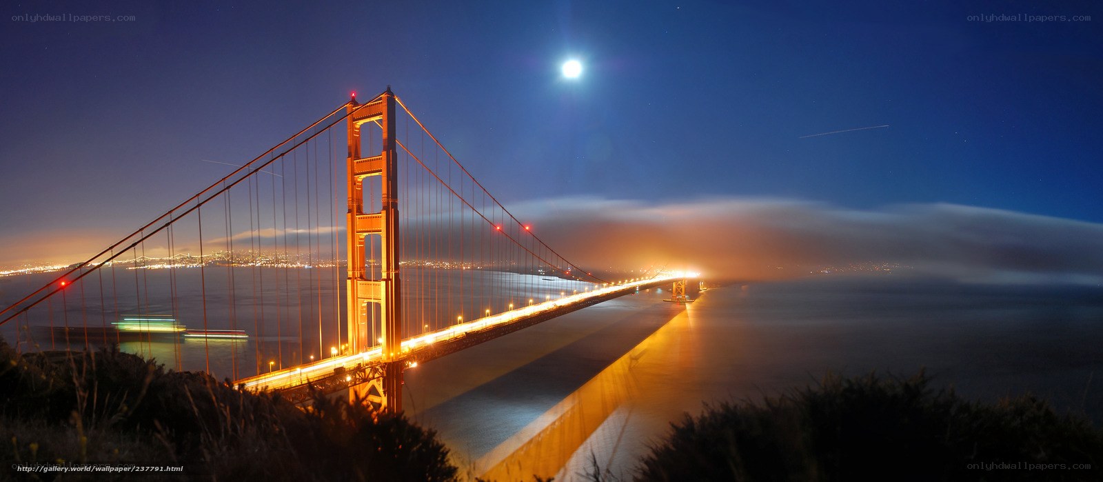 Golden Gate Bridge at night