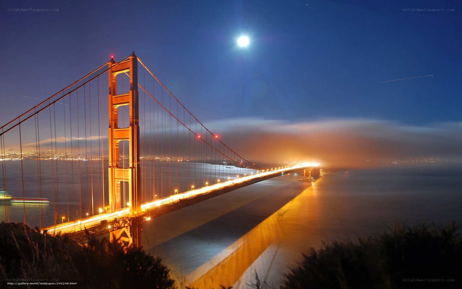 Golden Gate Bridge at night