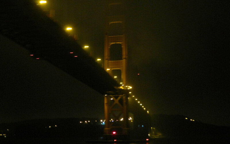 Golden Gate Bridge at Night — Black, Dark