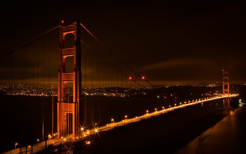 Golden Gate Bridge at Night — Water
