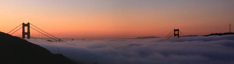 Golden Gate Bridge at sunrise