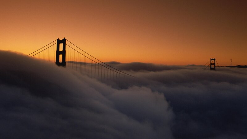 Golden Gate Bridge at sunrise