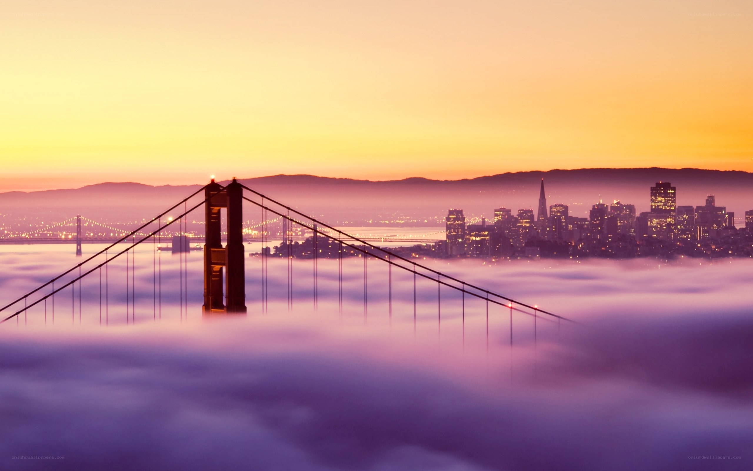 Golden Gate Bridge at sunrise