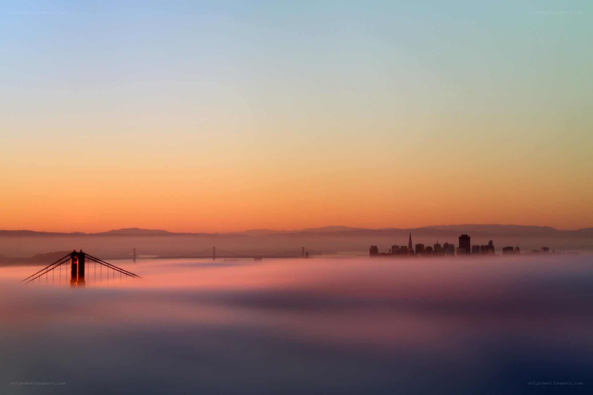 Golden Gate Bridge at sunrise