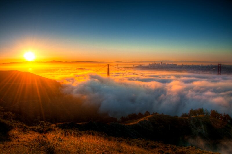 Golden Gate Bridge at Sunrise — Orange