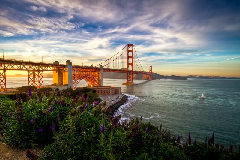 Golden Gate Bridge at sunset