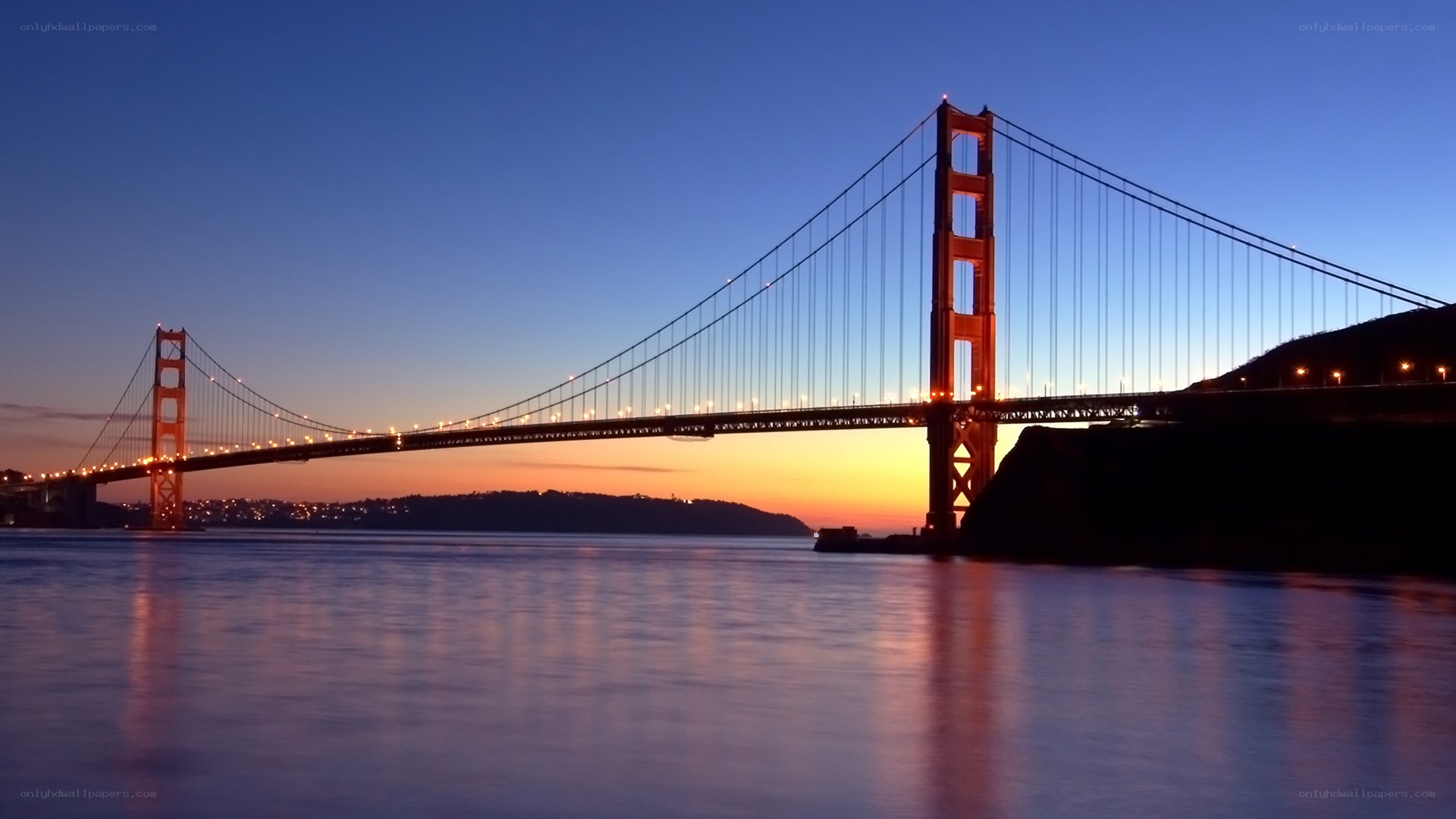 Golden Gate Bridge at sunset