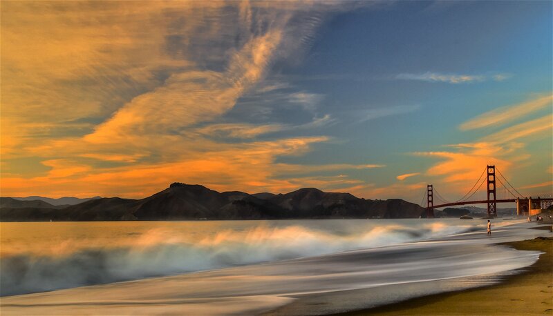 Golden Gate Bridge at Sunset — Orange