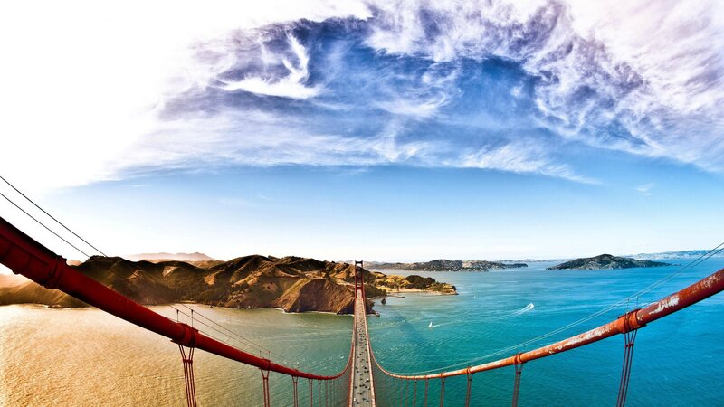 Golden Gate Bridge — Blue, Dramatic, Afternoon, Photograph, Ocean