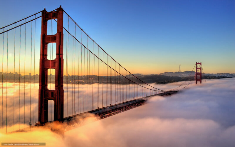 Golden Gate Bridge — Blue, Dramatic, Sunrise