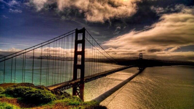 Golden Gate Bridge — Blue, Dramatic, Sunset, Photograph, City Skyline