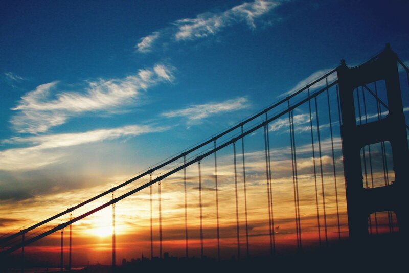 Golden Gate Bridge — Blue, Dramatic, Sunset, Photograph, Sky