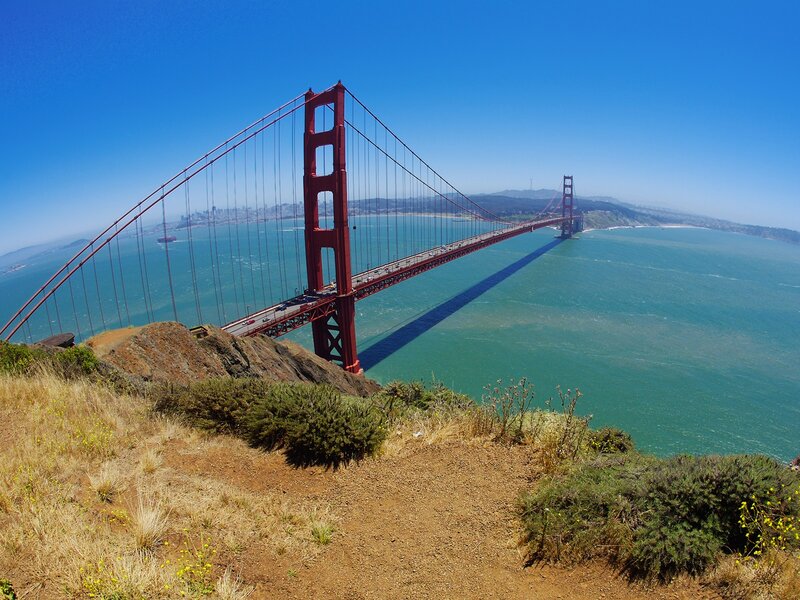 Golden Gate Bridge — Blue, Serene, Afternoon, Photograph, Ocean, Cityscape