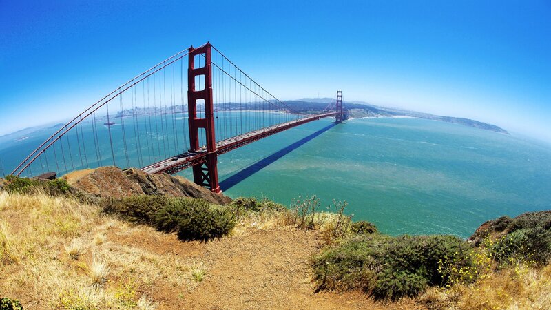 Golden Gate Bridge — Blue, Serene, Afternoon, Photograph, Ocean, Sky