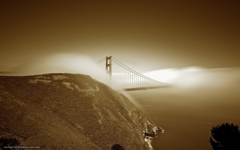 Golden Gate Bridge — Brown, Dramatic
