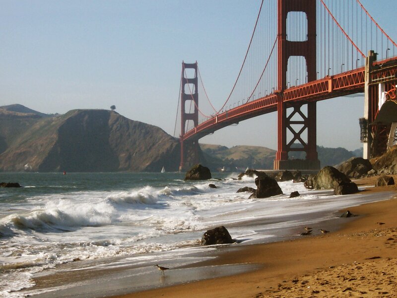 Golden Gate Bridge from beach