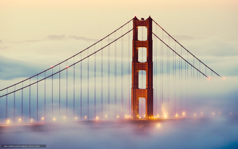 Golden Gate Bridge — Gold, Misty