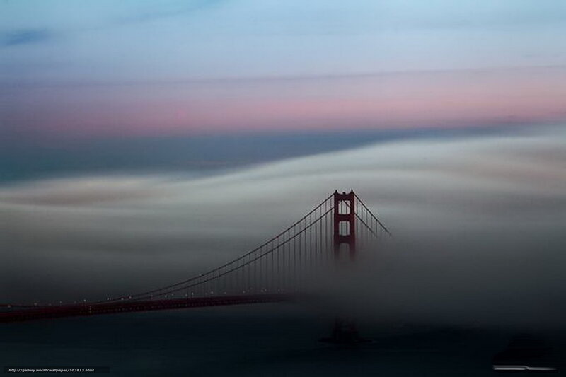 Golden Gate Bridge — Gray, Dramatic, Sunset, Photograph