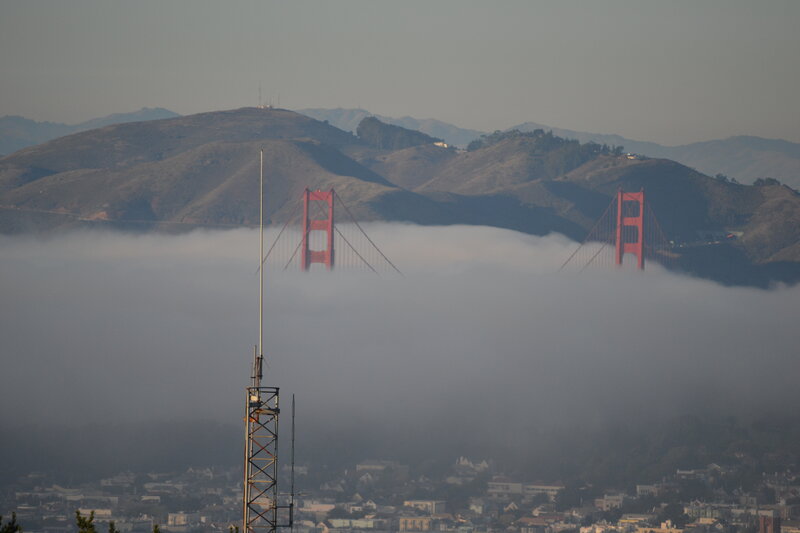 Golden Gate Bridge — Gray, Misty, Morning