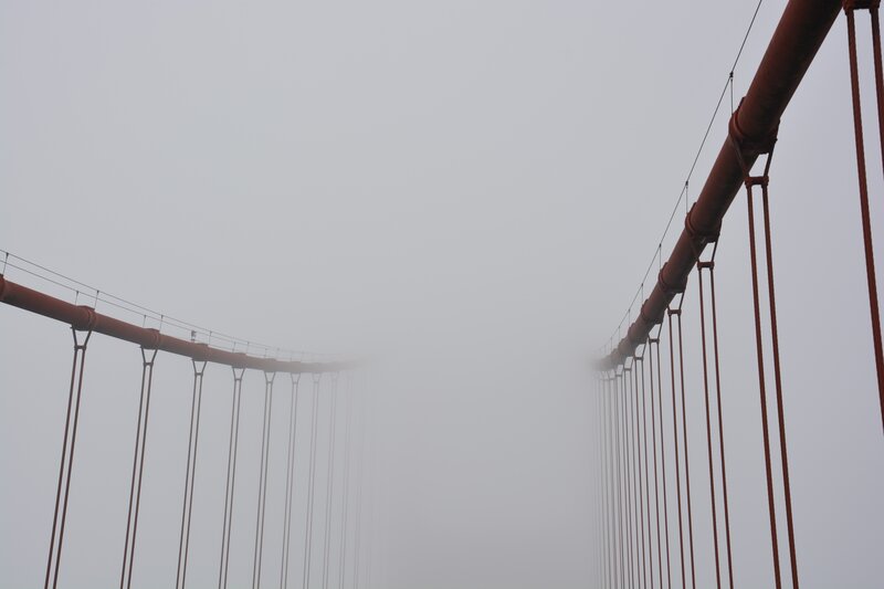 Golden Gate Bridge — Gray, Misty, Photograph