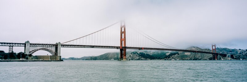Golden Gate Bridge — Gray, Misty, Photograph, Water