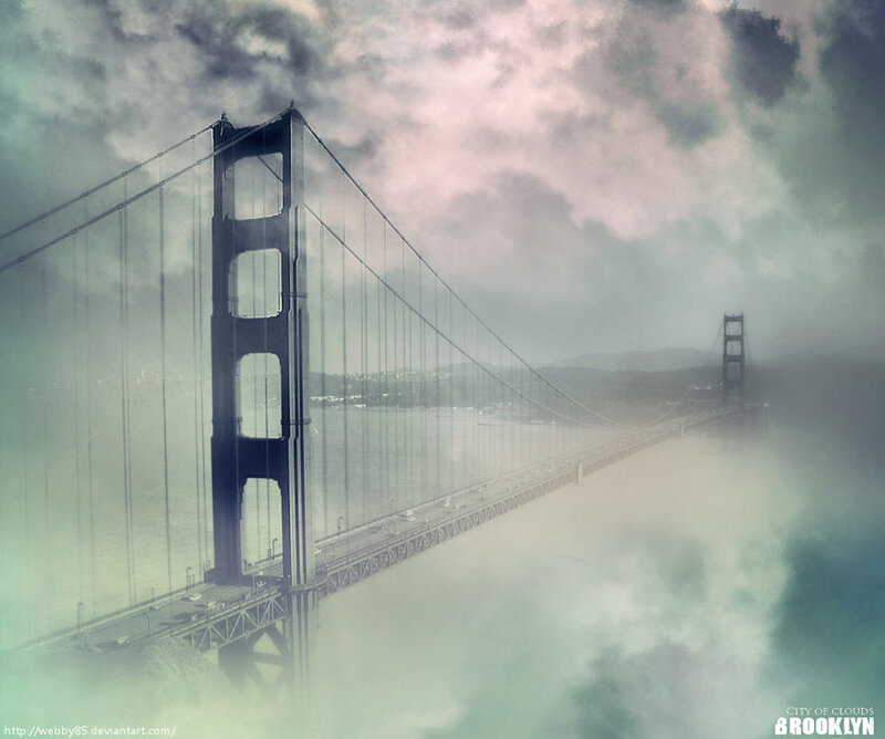 Golden Gate Bridge in Clouds