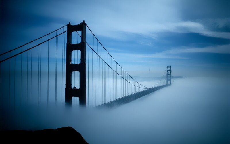 Golden Gate Bridge in fog