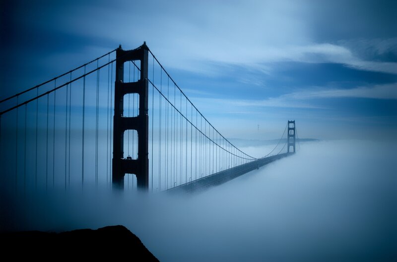 Golden Gate Bridge in fog