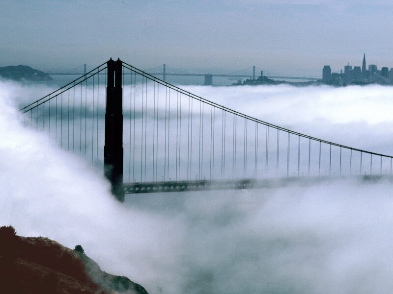 Golden Gate Bridge in fog