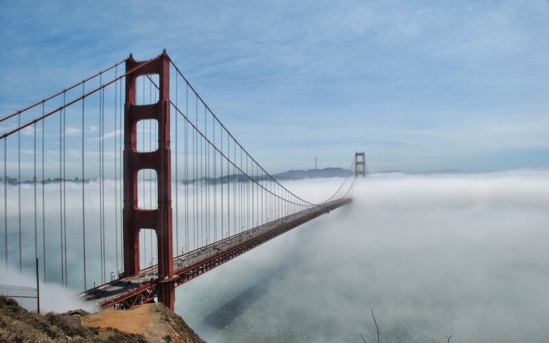 Golden Gate Bridge in fog