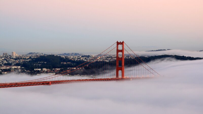 Golden Gate Bridge in fog