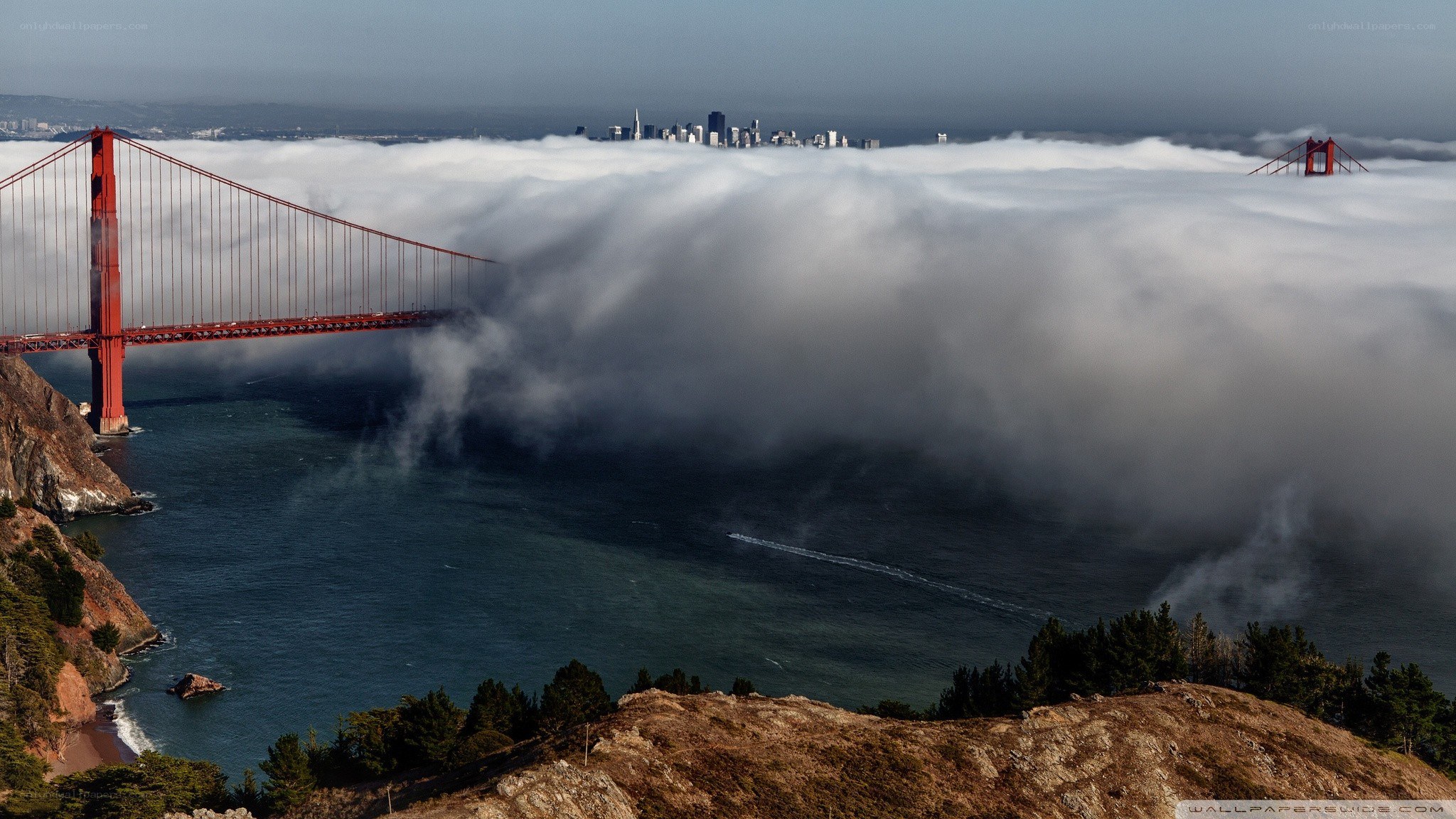 Golden Gate Bridge in fog