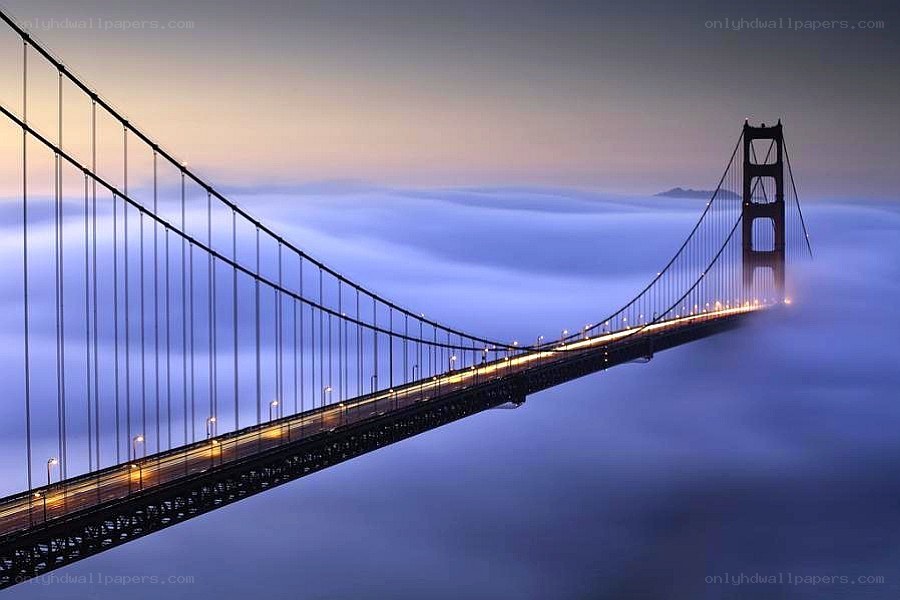 Golden Gate Bridge in fog