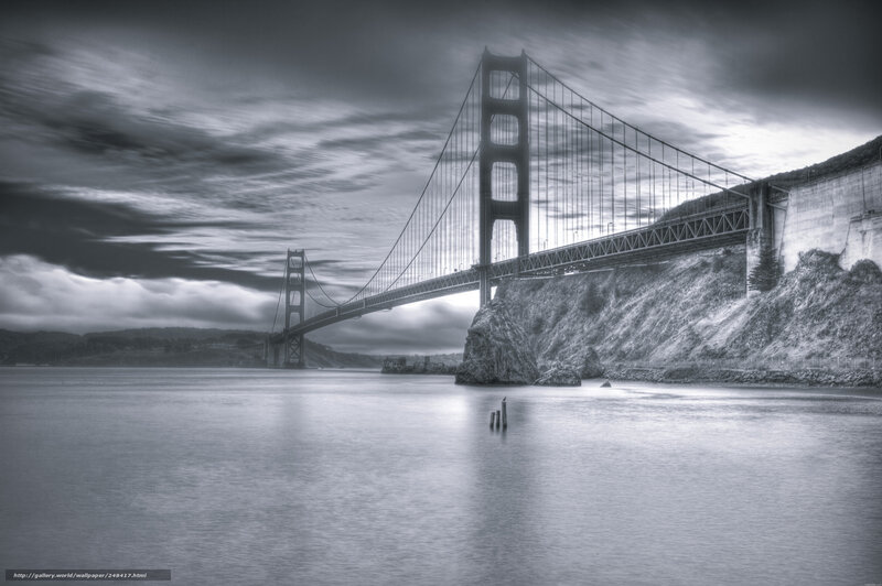 Golden Gate Bridge in monochrome