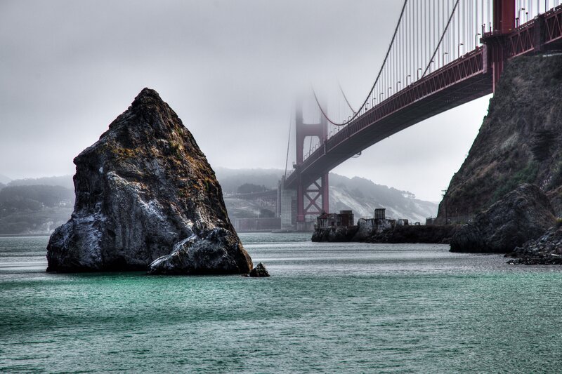 Golden Gate Bridge on a foggy day