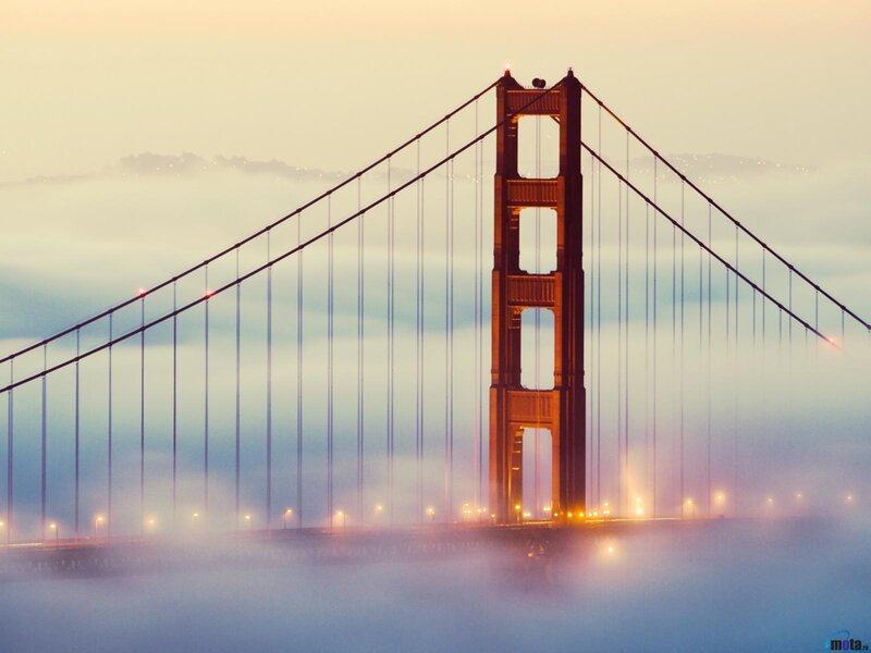 Golden Gate Bridge — Orange, Misty