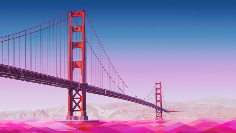 Golden Gate Bridge — Pink, Dreamy