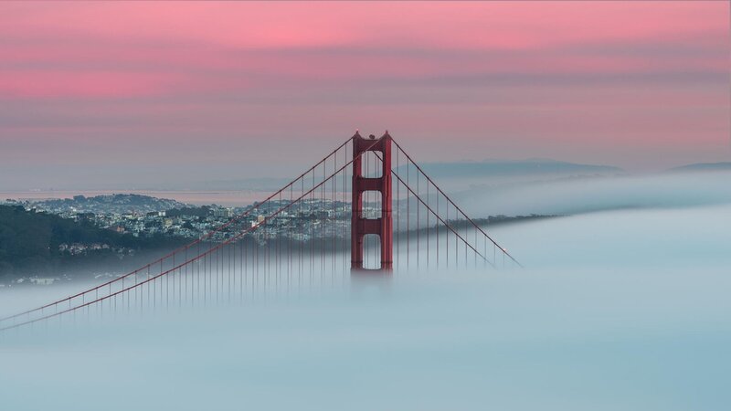 Golden Gate Bridge — Pink, Serene