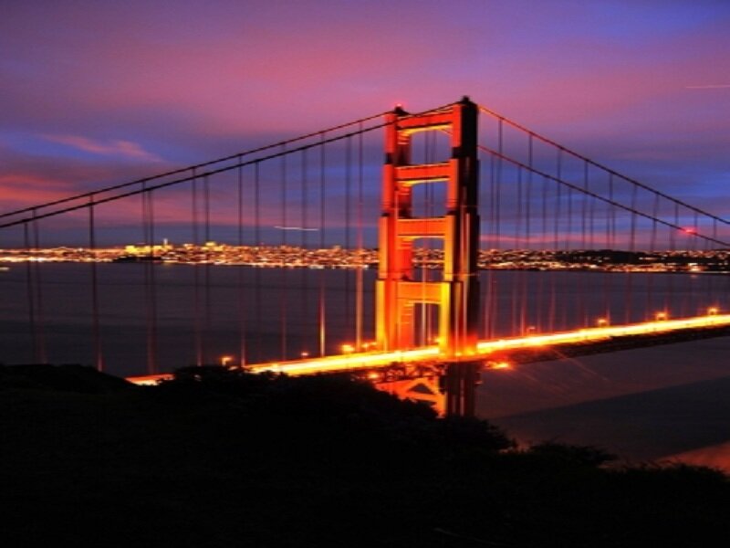 Golden Gate Bridge — Purple, Dramatic, Sunset